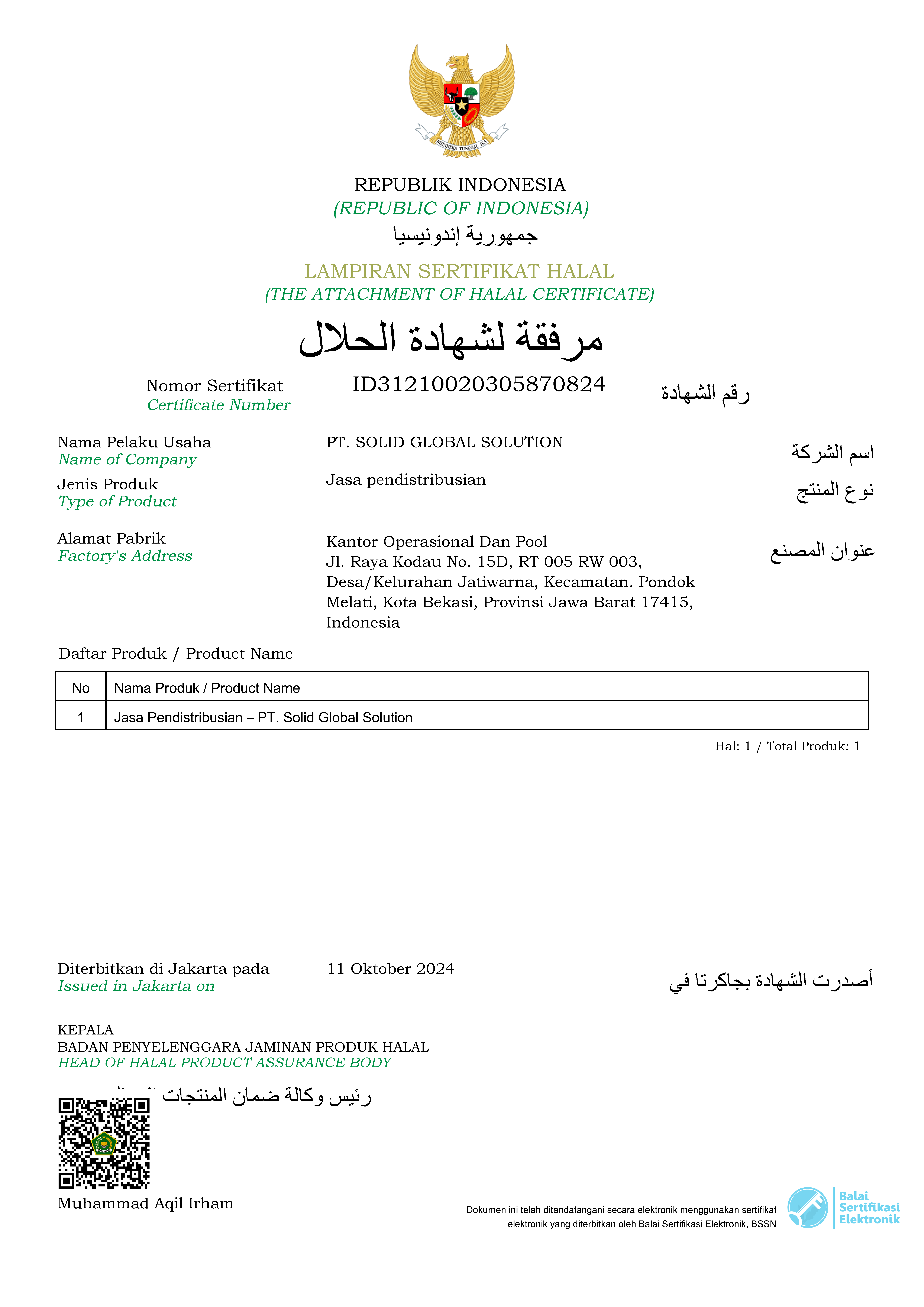 SERTIFIKAT HALAL